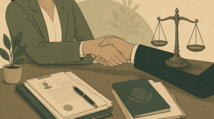 Illustration of a consultation about Irish citizenship