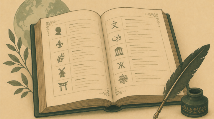 Illustration of an open Irish genealogy glossary reference book