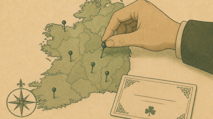 Illustration of researching an Irish surname's geographic origin