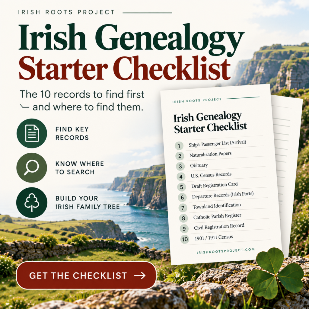irish genealogy checklist side banner